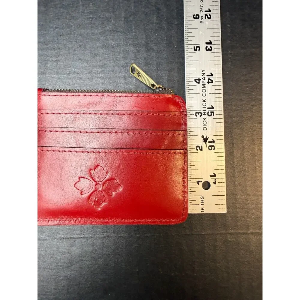Patricia Nash Cassis ID Case Card Wallet Leather RFID Berry Red Pre-Owned
